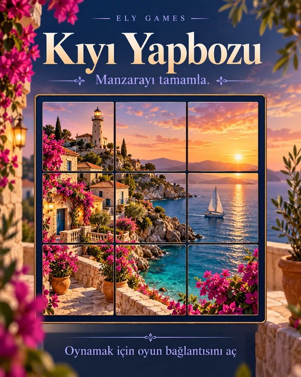 Kıyı Yapbozu için 4:5 tanıtım tasarımı