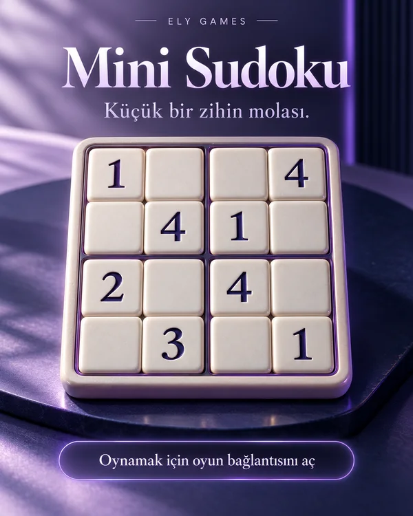 Mini Sudoku için 4:5 tanıtım tasarımı